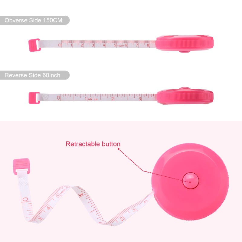 MUZHI Tape Measure, 10 Pack Measuring Tape for Body 60 Inch, Retractable Fabric Small Tape Measure for Sewing Tailor Medical Craft Cloth - Image 3